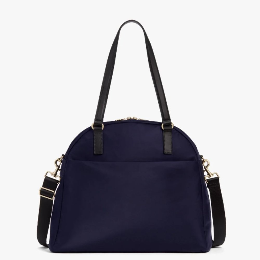 Lo & Sons Navy and Black Tote Bag with Gold Hardware